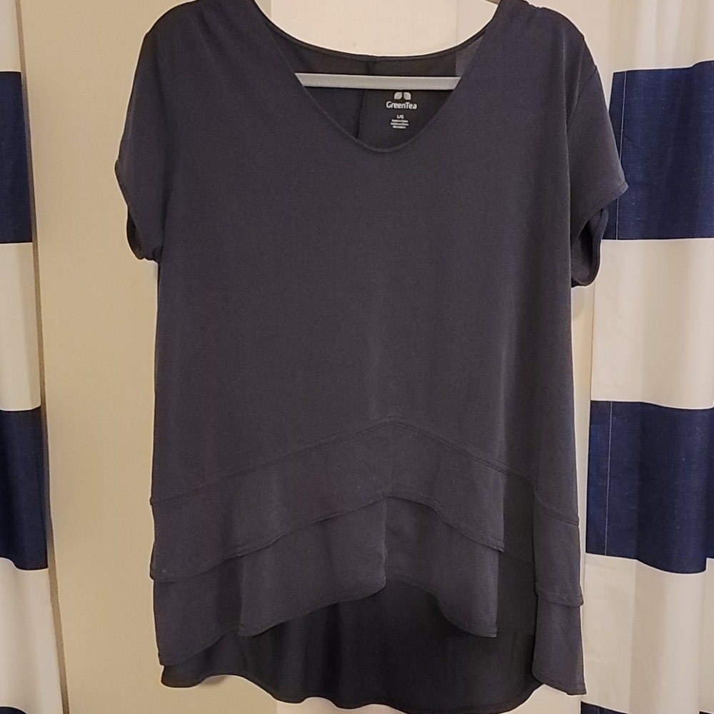 GREEN TEA TOP, GRAY , SIZE L , WOMENS